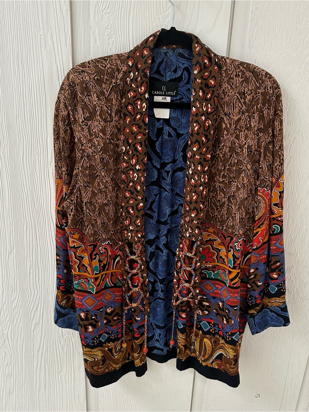 Vintage Carole Little Multicolor Rayon embellished jacket